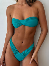 Bandeau Tie Up Ruched Set