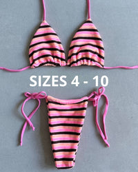 TEXTURED STRIPE STRING TIE TRIANGLE SET