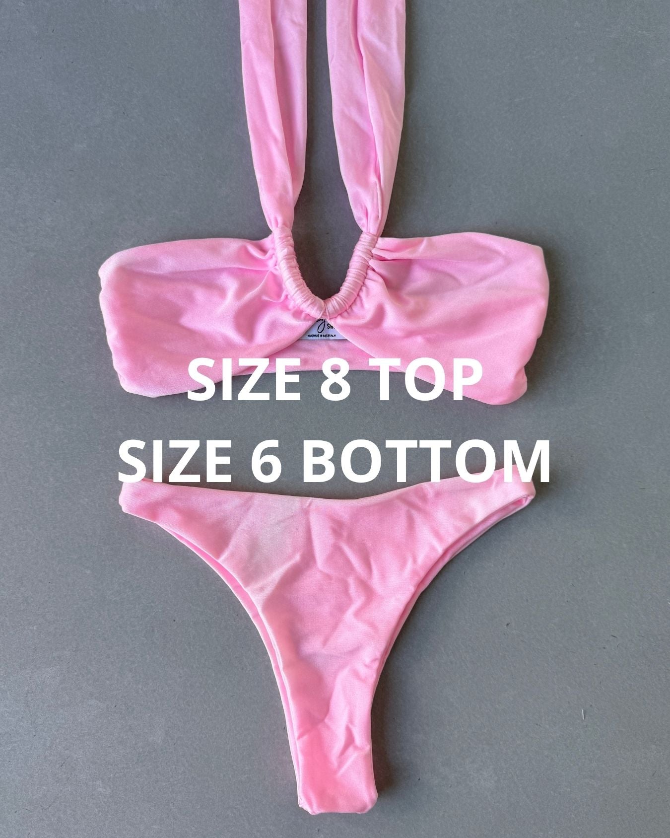 SHIMMER BABY PINK BIKINI - SIZE 8AU TOP 6AU BOTTOMS - 137
