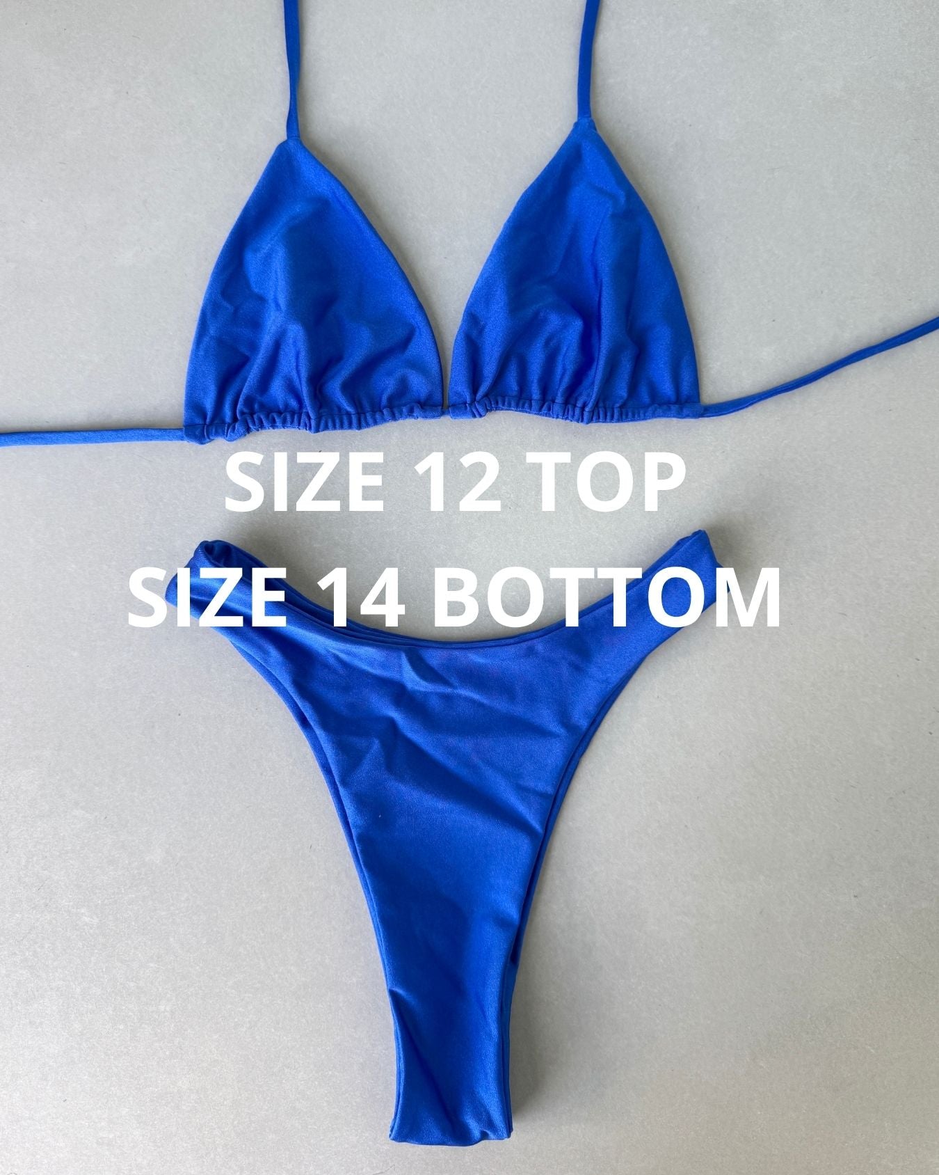 SHIMMER NEON BLUE BIKINI - SIZE 12AU TOP 14AU BOTTOMS - 59