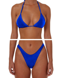 SHIMMER NEON BLUE BIKINI - SIZE 12AU TOP 14AU BOTTOMS - 59