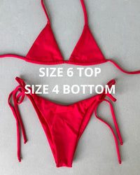 MATTE RED BIKINI - SIZE 6AU TOP 4AU BOTTOMS - 58