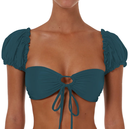 Drawstring Top With Sleeves