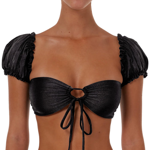 Drawstring Top With Sleeves