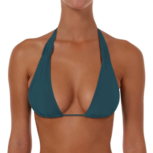 Ruched String Tie Halter Top