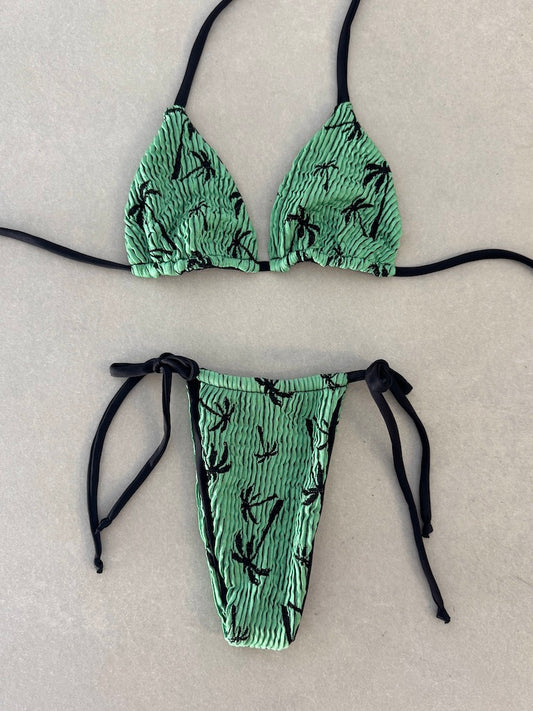 Palm Textured String Tie Triangle Set