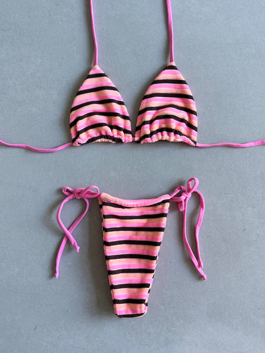 Textured Stripe String Tie Triangle Set
